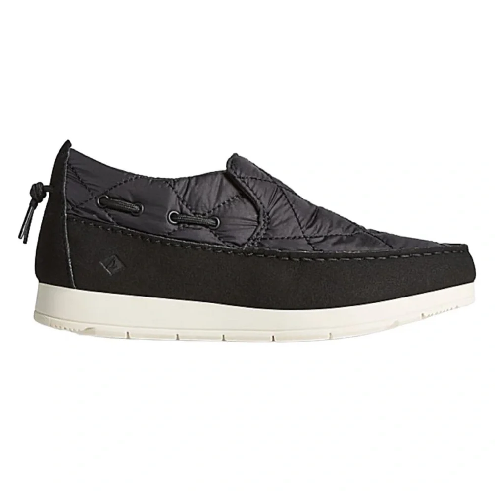 Sperry Moc-Sider Nylon Slipper Sneakers Slip Ons Black NEW Size 9.5 Men